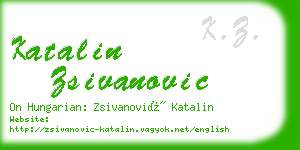 katalin zsivanovic business card